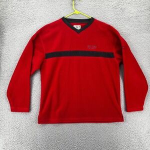 Vintage 90s GEAR V-neck Fleece Pullover Sweatshirt Sweater Men Small OHIO STATE